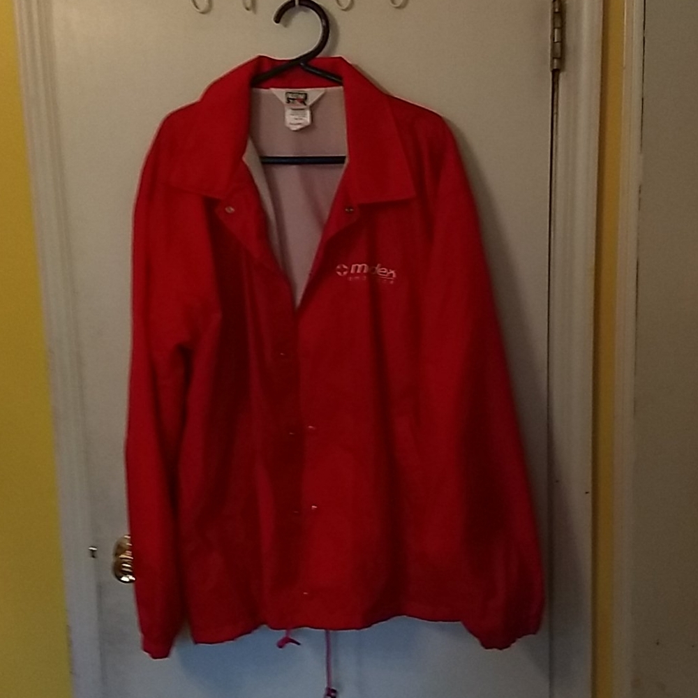 Shiny red medex ambulance jacket. XL never worn